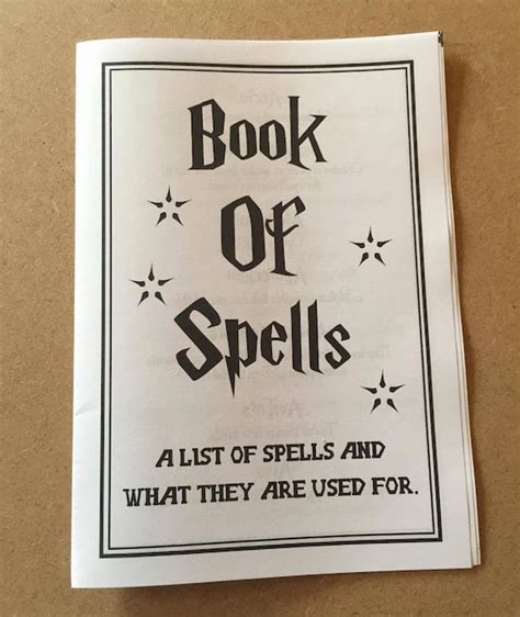 Harry Potter Book Of Spells Printable